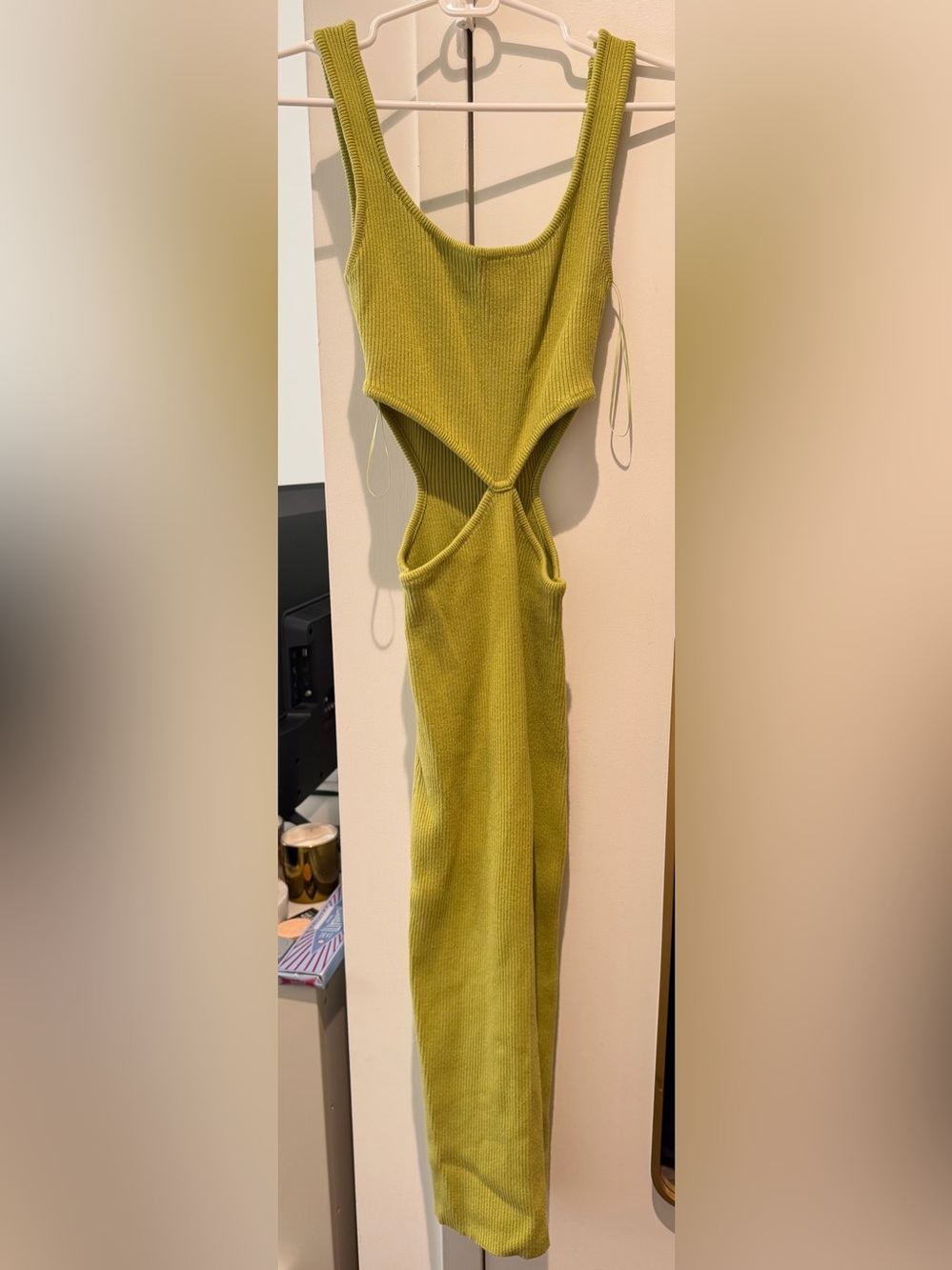 Sleeveless Cutout Maxi Dress in Chartreuse from Isalis